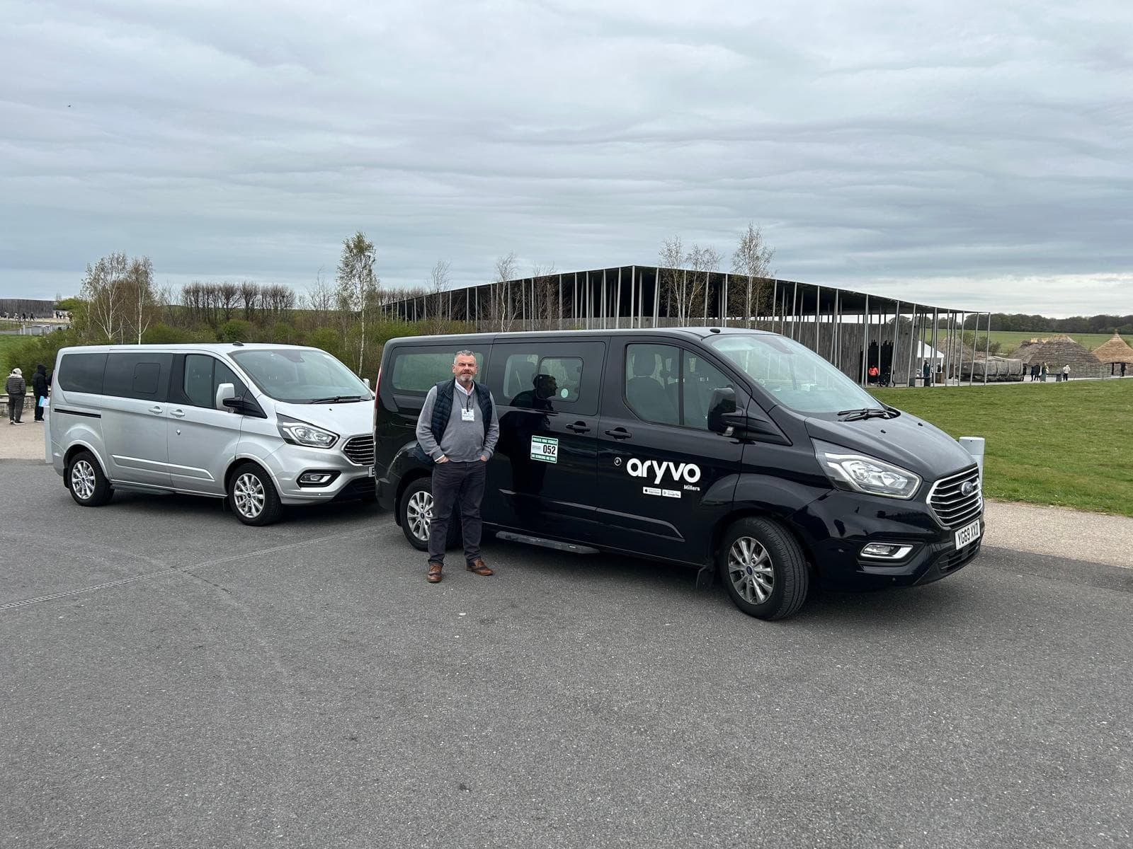Driver smiling in car